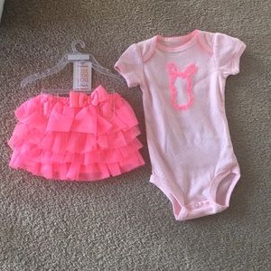 “Just one You” made by carter’s onesie and skirt